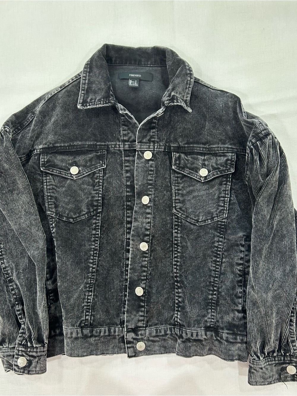 Forever 21 Black Washed Teddy Jacket